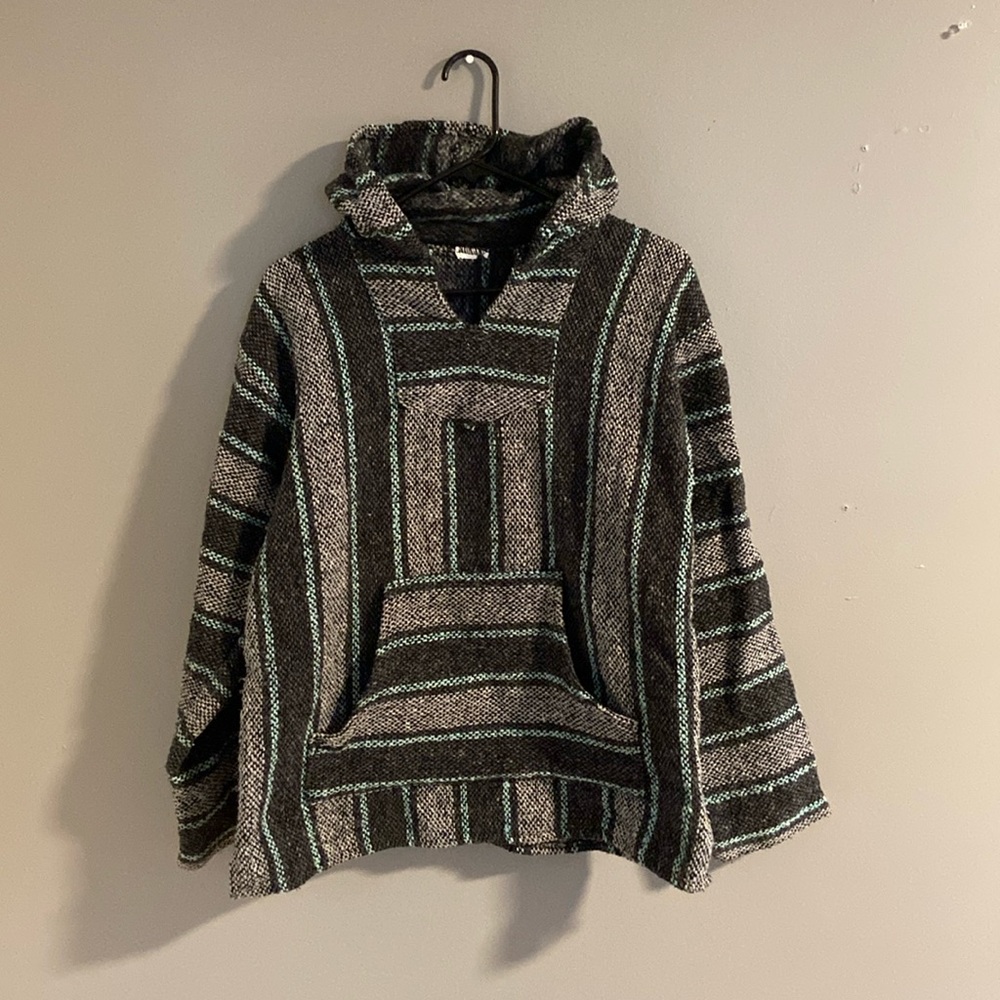 Hoodie. Woven, light fleece inside. Size medium